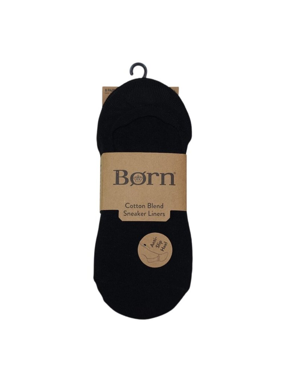 Born Cotton Blend Sneaker Liners Socks Womens Shoe Size 4-10 Anti-Slip Heel Grip